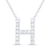 1/5CTW-DIA ANA M INITIAL "H" FASHION NECKLACE (16 INCH)